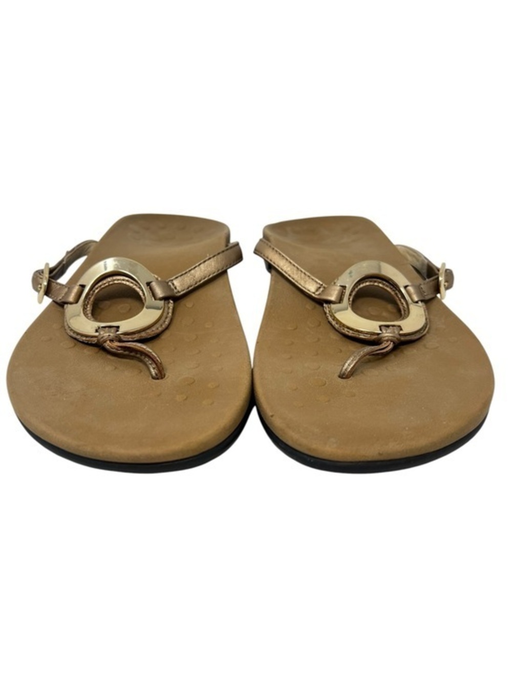 Vionic  Metallic Tan Ring-Accent Thong Sandals